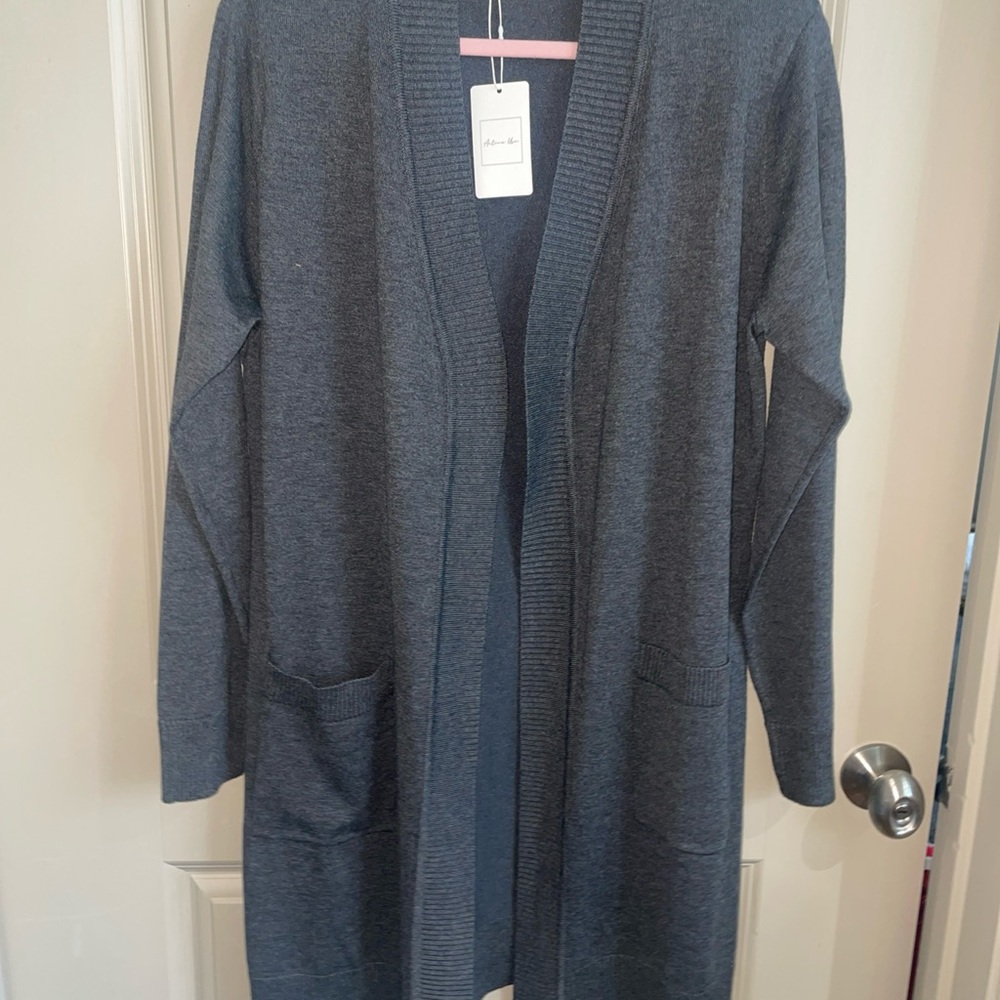 Active USA Charcoal Open Cardigan